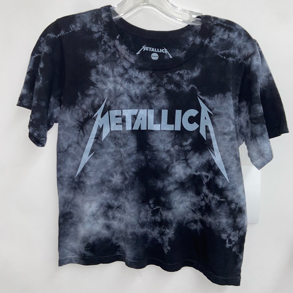 Metallica NEW Cropped Tie Dye Rock shirt